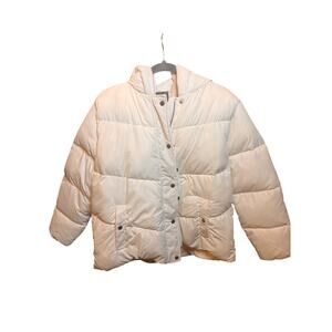 Hudson Women’s White Puffer Jacket Size XL Insulated Full Zip Winter Coat